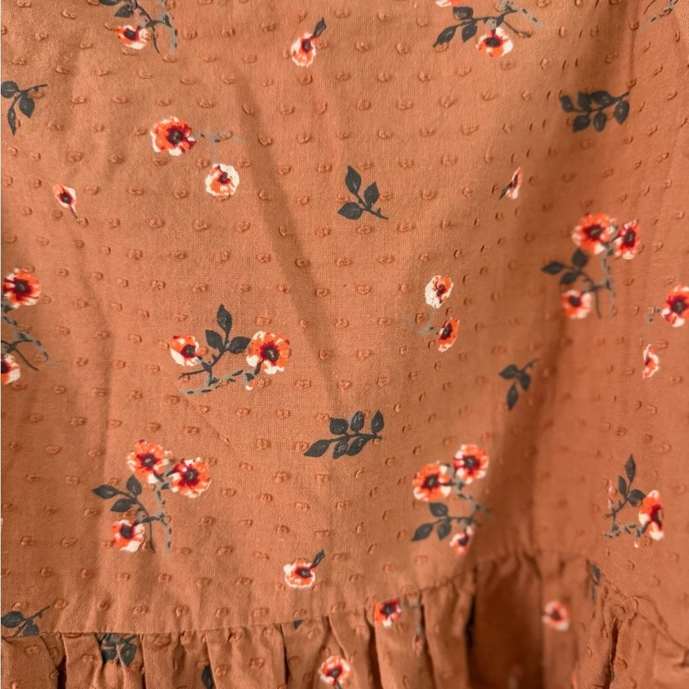 Arula tan with floral print Floral Puff Sleeve Dress in size large/xl - Picture 3 of 15